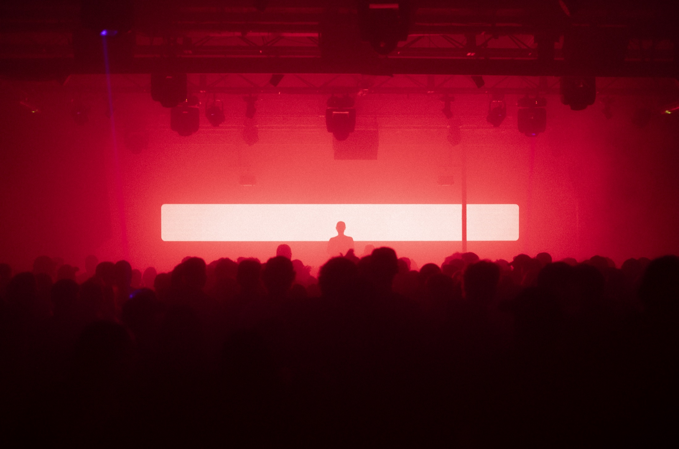 Intrinsik event lighting and LED screen in red haze